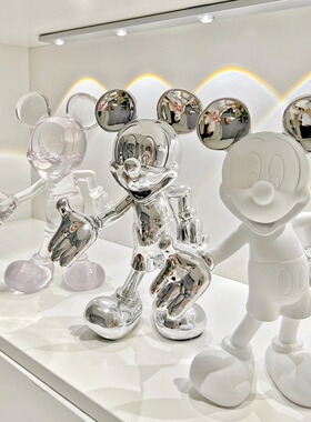 电镀迎宾米奇工艺品摆件客厅玄关电视柜桌面卡通公仔手办装饰摆设