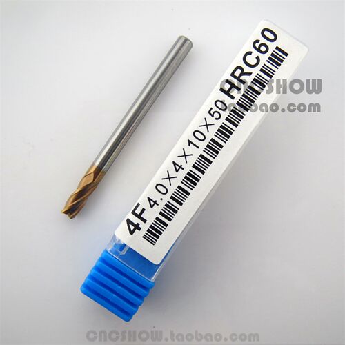 硬质合金立铣刀CARBIDE END MILLS 4F-4*4*10*50 HRC60 钨钢平面