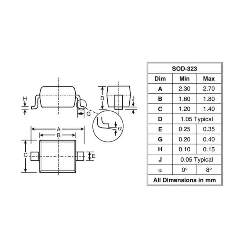 (20祇) 贴片肖特基二极体 SD103AWS SOD-323 网版印刷S4 40V/350m