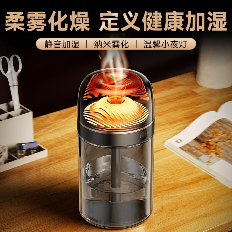 加湿器家用小众创意小夜灯静音卧室办公室桌面小型雾化器补水器