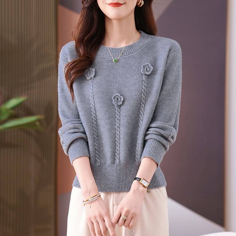 红色毛衣女秋冬2024新款冬季内搭上衣外穿时尚洋气时髦针织打底衫