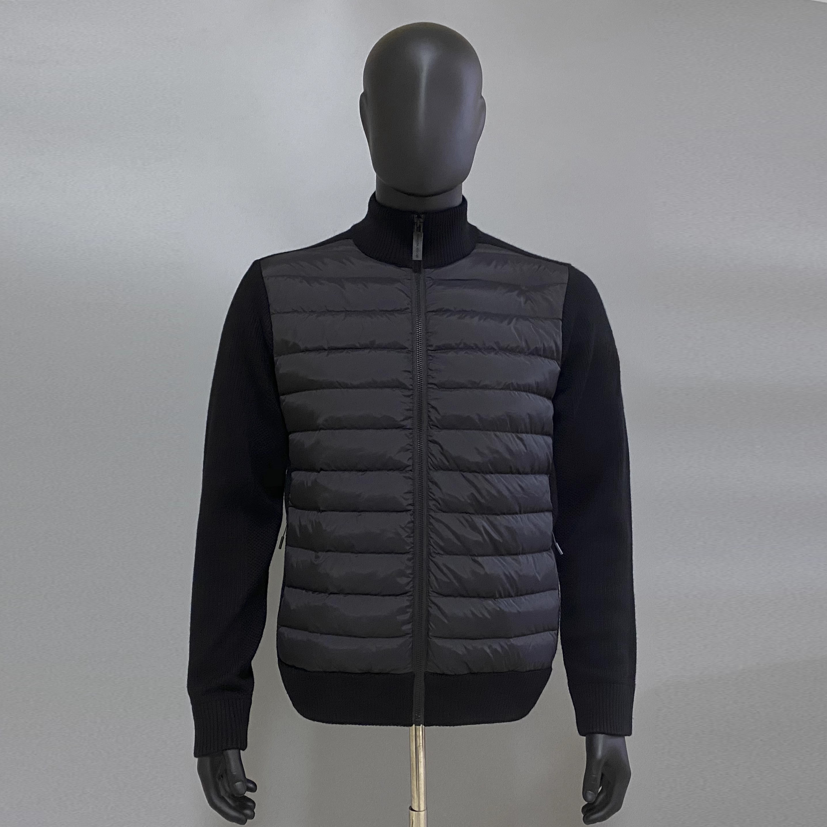 thumbnail for Spliced Knit Jacket with Red Badge