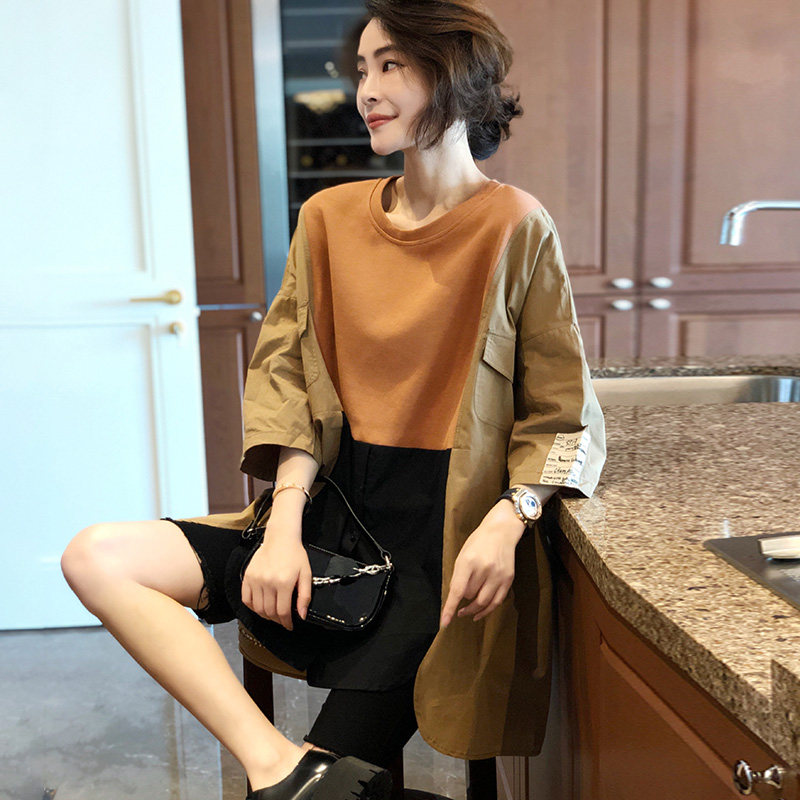 设计感小众上衣女衬衫外穿百搭中长款裙宽松码大版2020早秋欧货潮