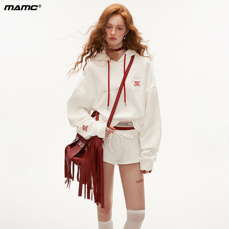 MAMC连帽卫衣运动短裤打底裤套装