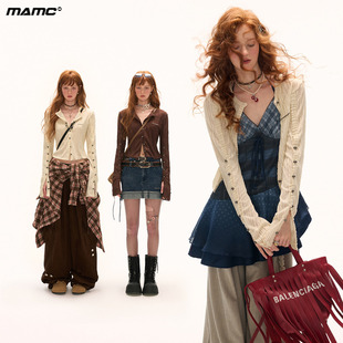 MAMC条纹针织多纽扣针织开衫女2025秋季新款高级外搭简约上衣外套
