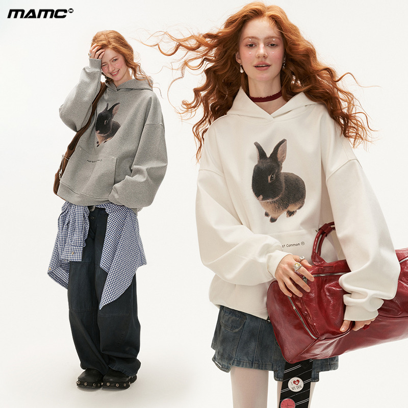 MAMC可爱兔子空气层连帽卫衣