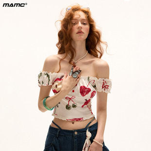 上衣 短款 MAMC涂鸦印花两穿吊带背心女夏外穿2025年新款 高级修身