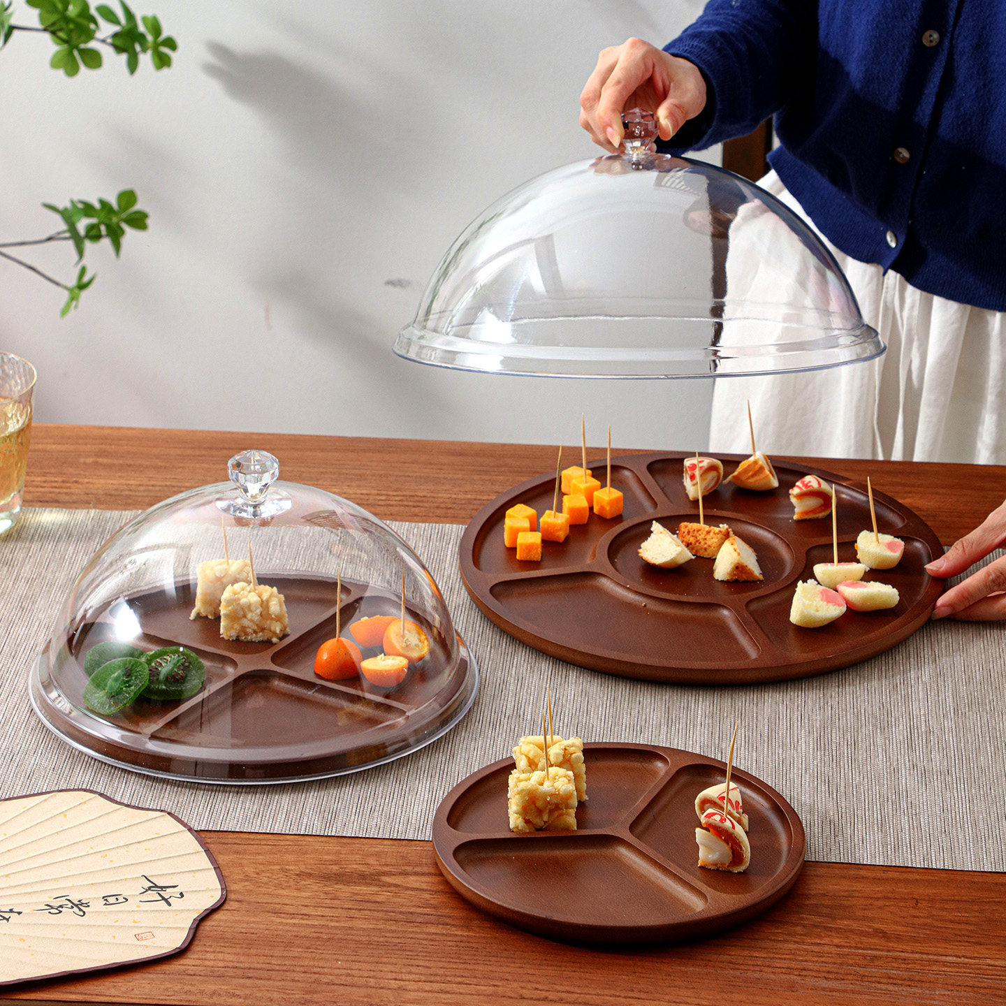 试吃展示盘带盖竹木质托盘多格分格拼盘零食试吃盒蛋糕点心品尝盘,餐饮具,果盆/果盘/果篮,淘宝优惠券,粉丝福利购,淘宝优惠卷