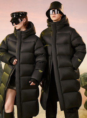 WAALEVANA 90白鸭绒黑金长款羽绒服男女冬季美式加厚保暖潮厚外套