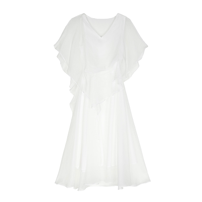 s.deer小白裙露肩甜美约会连衣裙