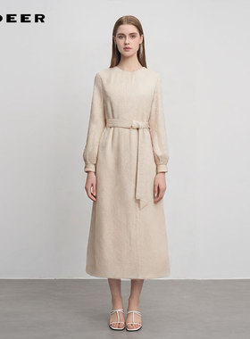 【秒杀】sdeer圣迪奥女装OL风优雅圆领收腰长款呢大衣S244Z2516