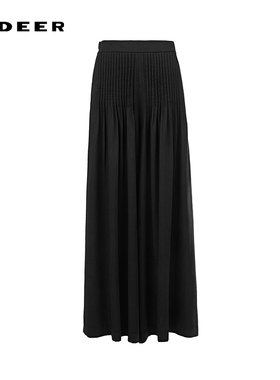 sdeer圣迪奥女装25年新品OL风高腰压褶阔腿休闲长裤S252Z0811