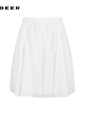 sdeer圣迪奥女装25年新品度假风松紧高腰碎褶垂坠短裤S252Z0906