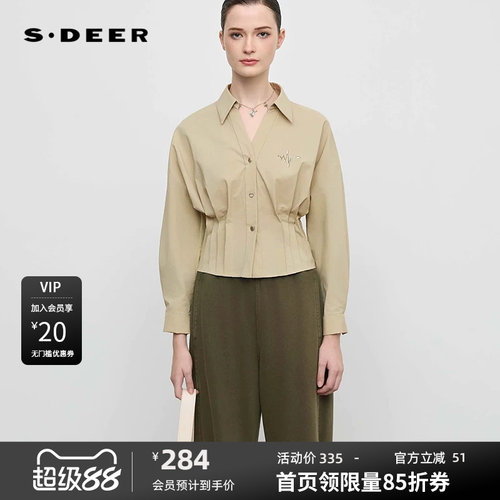 OL风衬衫 时尚胸针 压褶设计