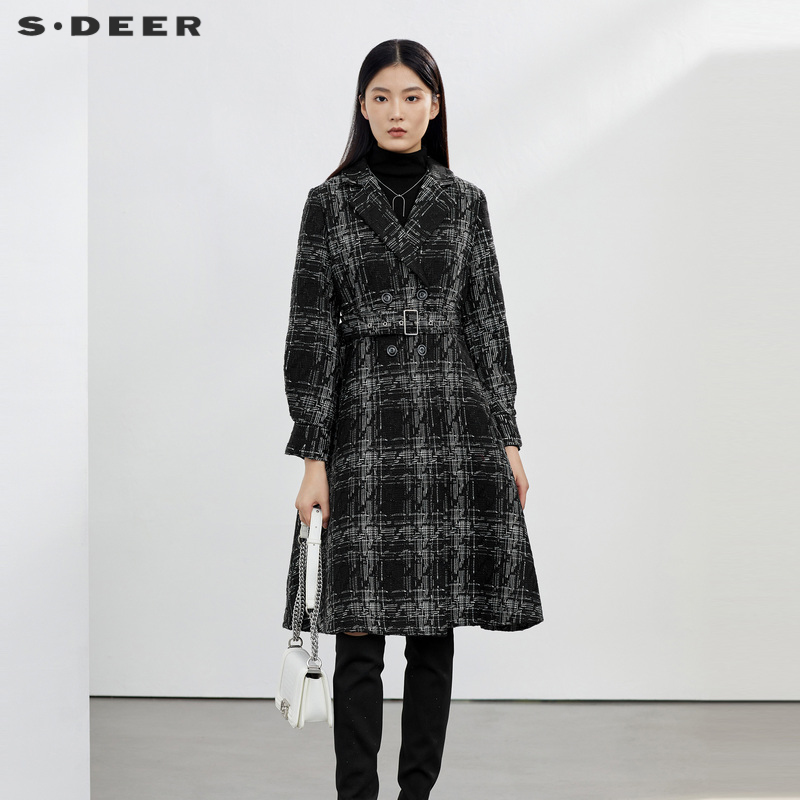 s.deer泡泡袖通勤外套风衣