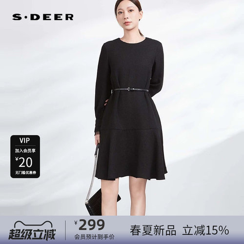 圆领连衣裙 收腰设计 朦胧网纱