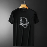 2025年新款双丝光棉短袖T恤6606-P80M-5XL黑色，男装T恤，钱塘6026