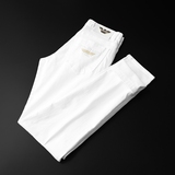 2024年新款男士修身白色烫印牛仔裤N705-P160(黑底图）长期款，男装牛仔裤，钱塘6026