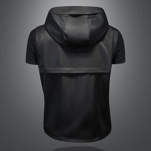 新款 男士连帽马甲背心   M-5XL 钱塘6026-9010-P145 (镂空图）图片