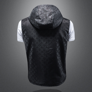 新款 男士连帽马甲背心   M-5XL 钱塘6026- 9007-P140 （镂空图）图片