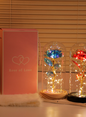 永生玫瑰花束小夜灯生日礼物女生