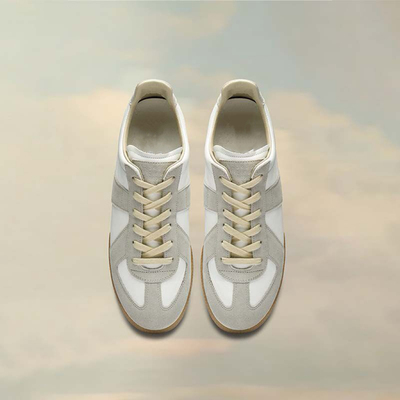 AMBSOM进口头层粒面小牛皮真皮德训鞋休闲鞋百搭板鞋 日常通勤