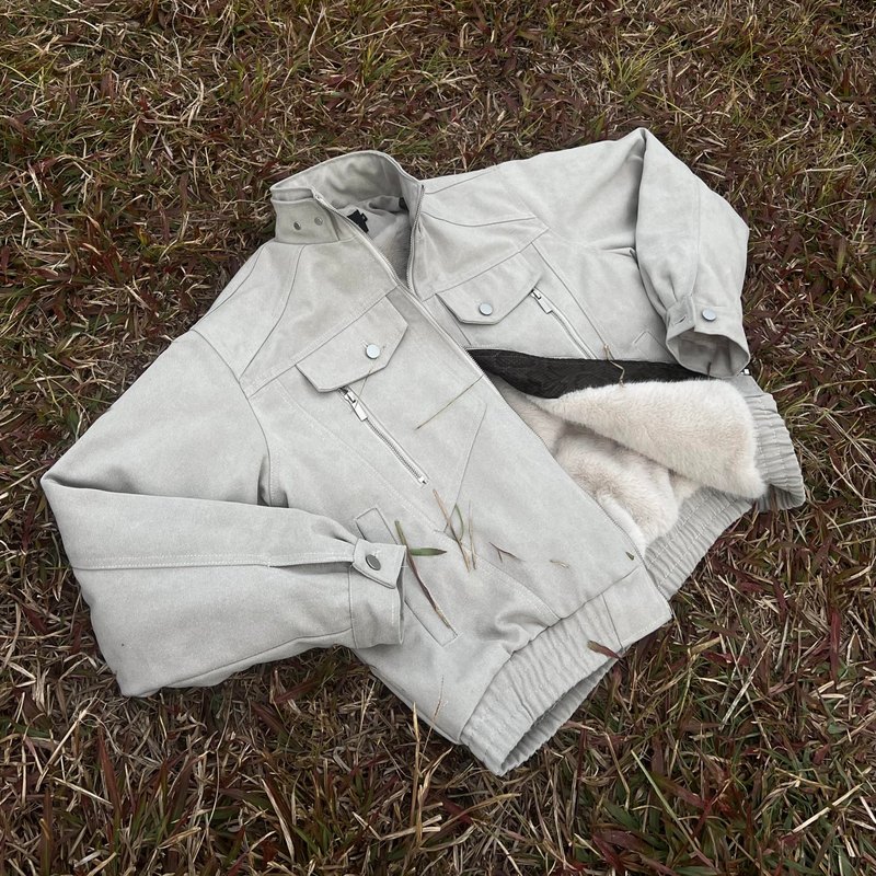 AMBSOM「蛇年限定」座山蟒外套冬季加绒加厚座山雕夹克棉服男女