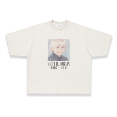 特价亏本清仓AMBSOM小柯本Boxy Fit T恤 米白色复古水洗圆领短袖