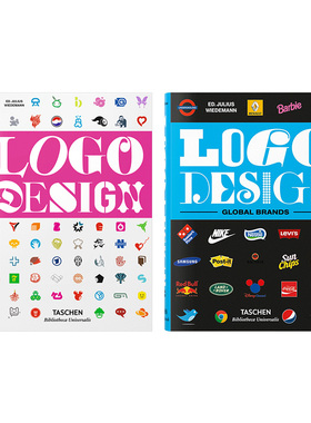 【预订】TASCHEN【Bibliotheca Universalis】[图书馆系列]标志设计+品牌设计 两本组合套装 英文原版平面设计图书