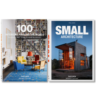 修装 TASCHEN Universalis 100个室内空间创意 2本组合 小房子设计 Bibliotheca 图书馆系列 潢英文进口图书 新房装 预订