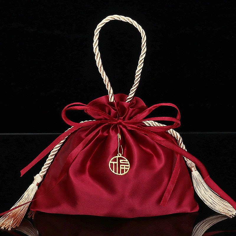 2026新年福袋空袋荷包锦囊抽绳小布袋子结婚喜糖袋包装首饰礼品袋