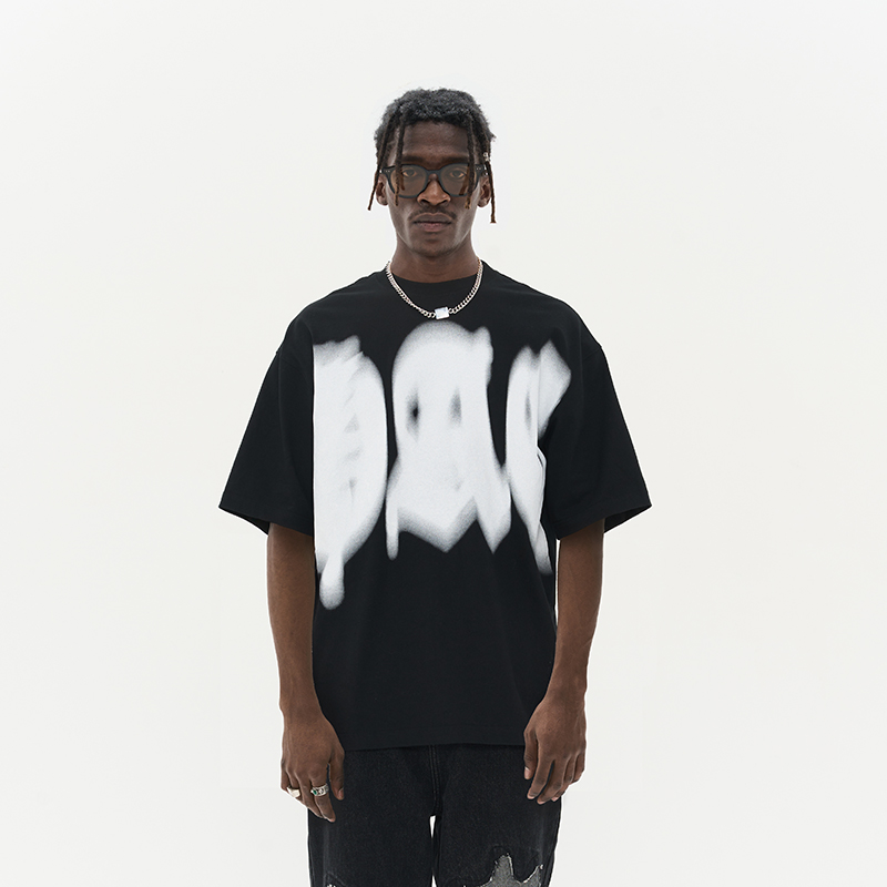 印花街头宽松圆领短袖T恤