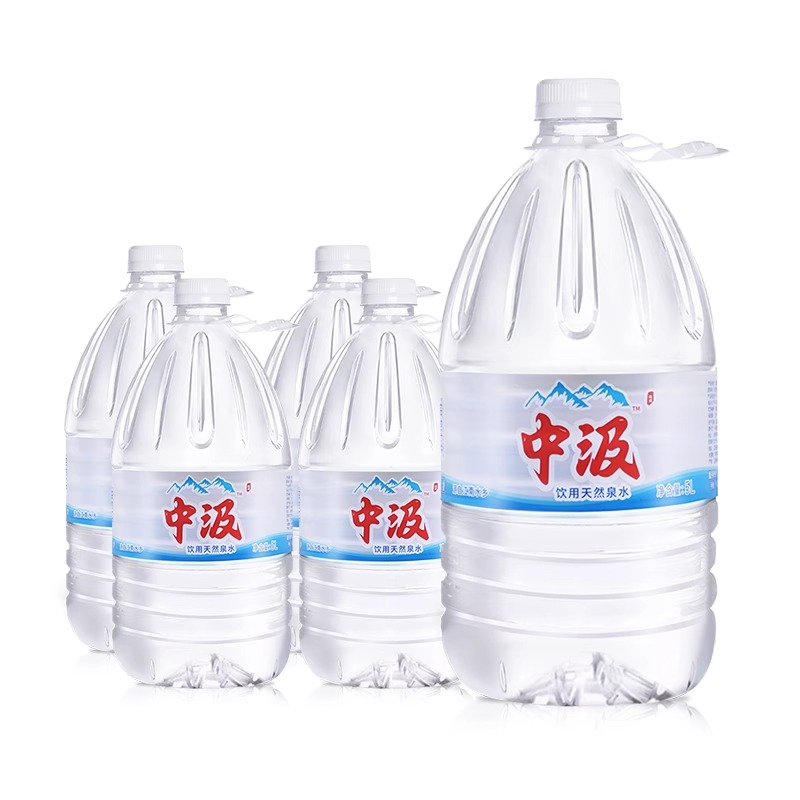 中汲饮用天然泉水5L*4桶整箱家庭大瓶桶装饮用水非矿泉水非纯净水