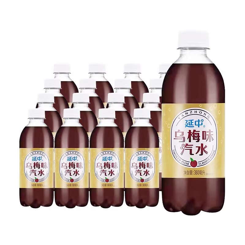 延中乌梅汽水600ml*20/380*12瓶整箱特批价夏日小瓶碳酸汽水饮料