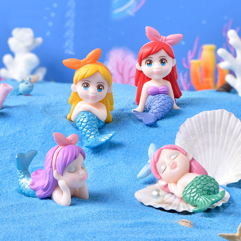 美人鱼微景观DIY塑料鱼缸造景装饰水族箱海洋布景配件