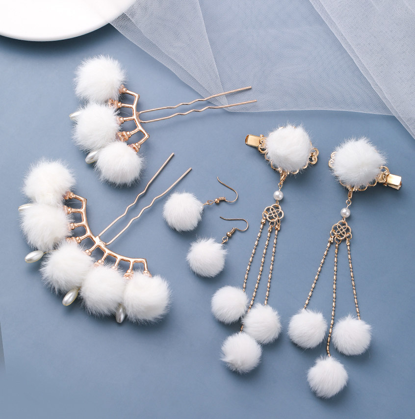 汉服毛球发饰古风毛绒发簪毛茸茸流苏对夹珍珠发夹排簪女发钗簪子,饰品/流行首饰/时尚饰品新,发饰,淘宝优惠券,粉丝福利购,淘宝优惠卷