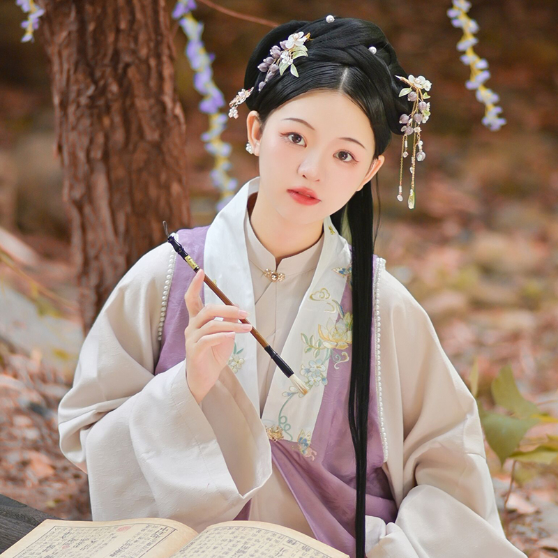 仙气风花朵流苏簪子一套头饰