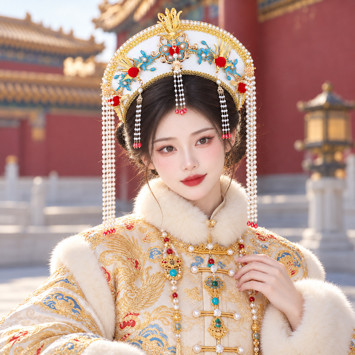 凤凰流苏发冠古装清宫拍照头饰