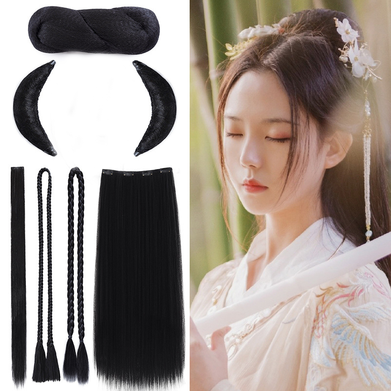 发包古装汉服假发包发髻代牛角包