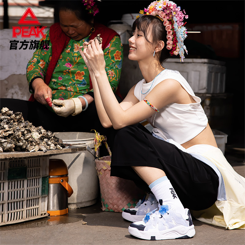 匹克国创浔埔簪花板鞋女春秋新款3D打印科技休闲鞋春季女士运动鞋