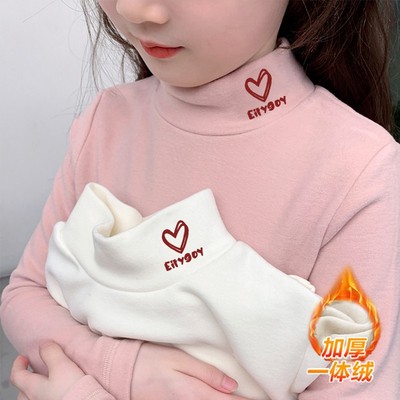 女童加绒加厚德绒保暖上衣