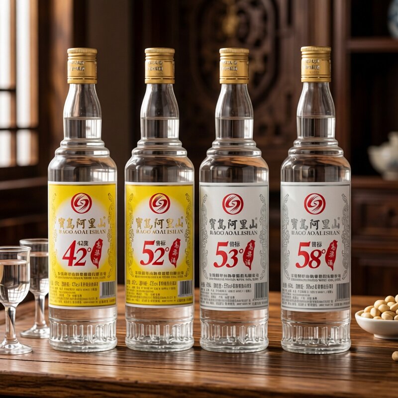 宝岛阿里山浓香型台湾高粱酒42/52/58度600ml/瓶纯粮食固态法白酒