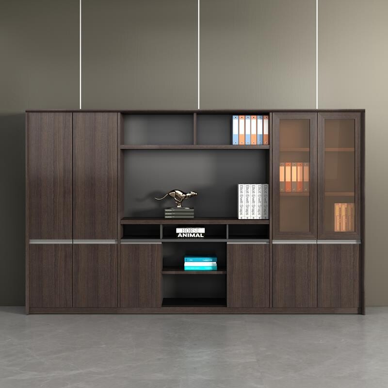 文件柜简约现代书架书柜储物柜老板桌背景柜办公室落地柜橱柜