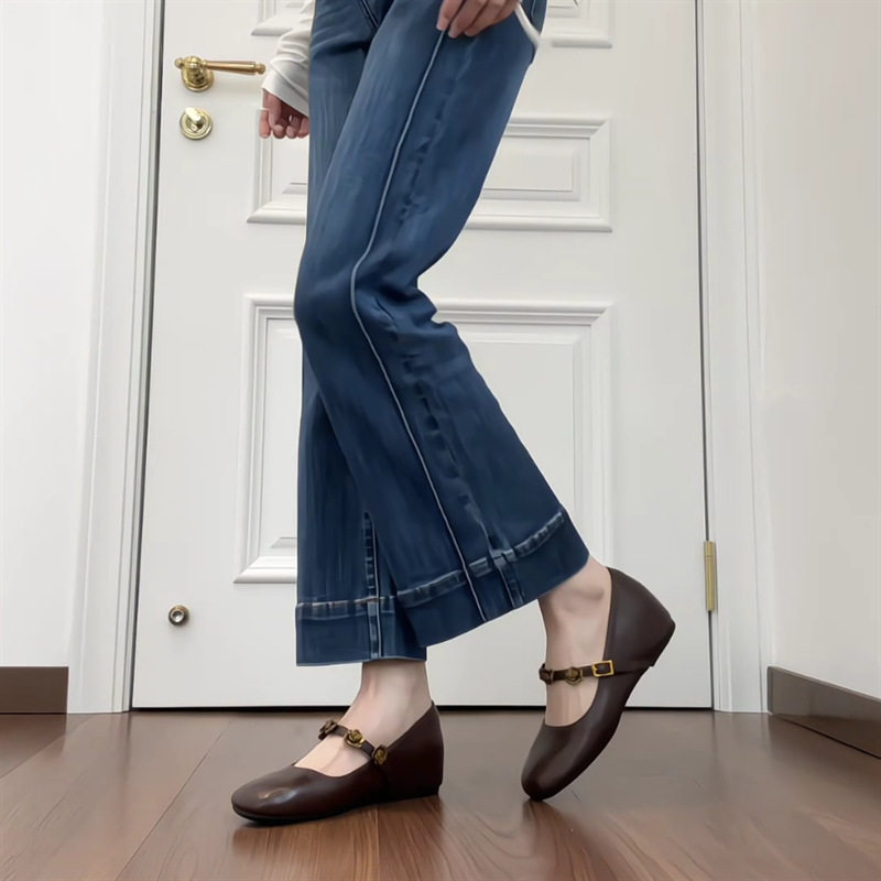 011-Y2 复古山茶花玛丽珍鞋女2025年新款方头浅口一字带内增高单,女鞋,玛丽珍鞋,淘宝优惠券,粉丝福利购,淘宝优惠卷