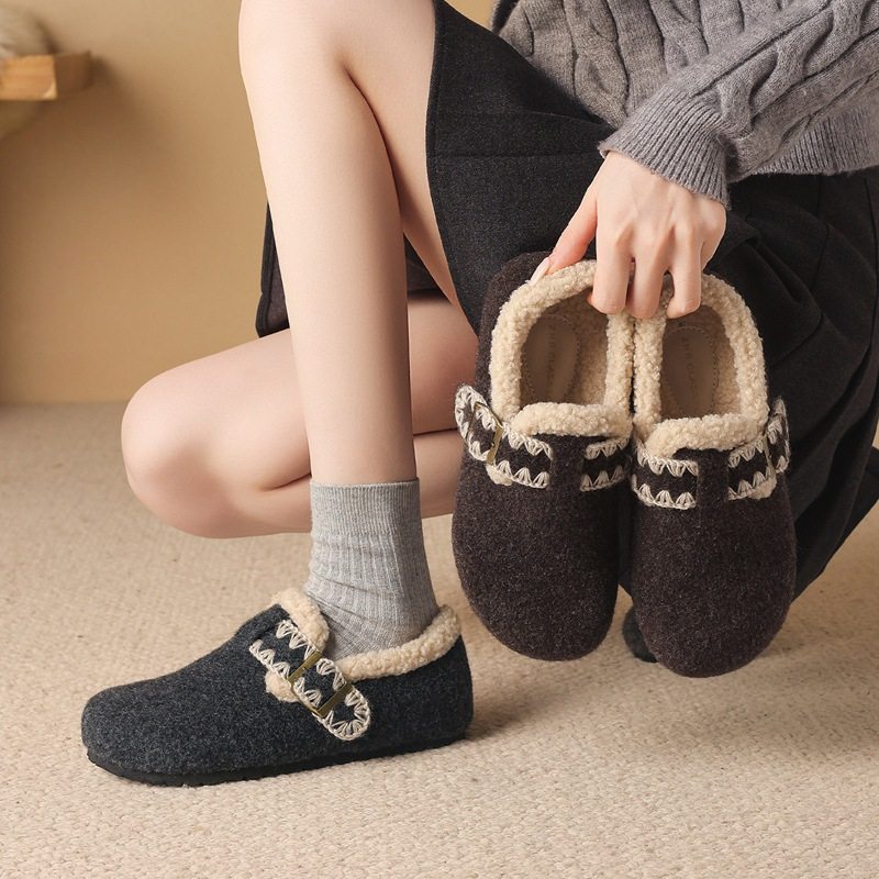 ZHR则则甜美百搭加绒毛毛鞋女2025冬季新款平底舒适上班通勤女鞋,女鞋,毛毛鞋,淘宝优惠券,粉丝福利购,淘宝优惠卷