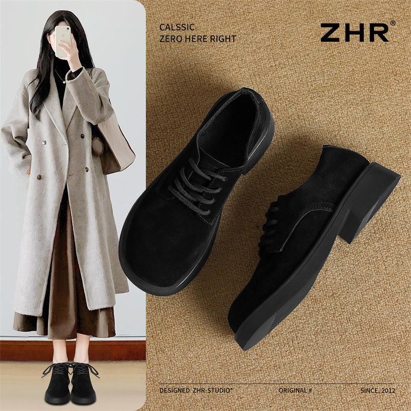 ZHR新中式深口单鞋2025新款短筒女鞋时尚百搭平跟ins乐福鞋女潮流,女鞋,乐福鞋（豆豆鞋）,淘宝优惠券,粉丝福利购,淘宝优惠卷