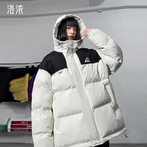 洛浓无性别冬季连帽棉服男女加厚面包服户外防风防水休闲高街学生