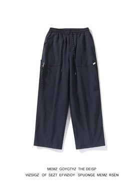 美式藏蓝色工装裤男春秋日系cityboy户外山系裤子高街潮牌休闲裤