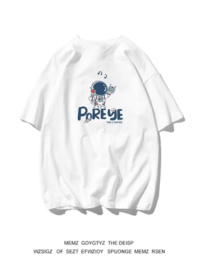 新款韩版百搭男女款短袖inst恤夏季美式复古痞帅纯棉高中生体恤衫