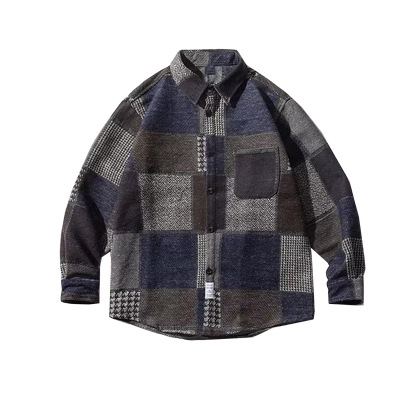 MEMZ长袖休闲百搭毛呢寸衫外套